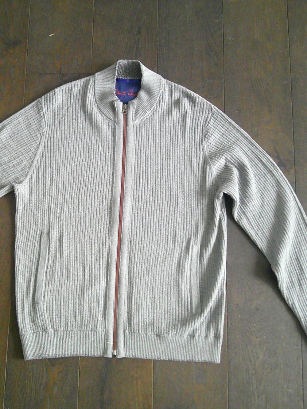 Robert Graham Men's Gray Zip Up Sweater